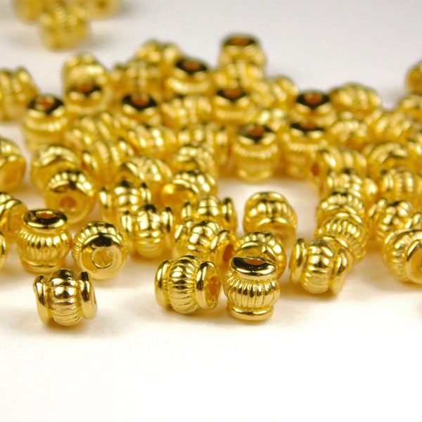 40 Pcs - 5x5mm Metal Spacer Beads - Gold - Column Beads - Spacer Beads - Jewelry Supplies - Craft Supplies