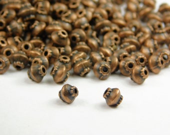 50/100 piezas - Cuentas espaciadoras de metal de cobre de 5 x 4,5 mm - Cuentas de metal - Cuentas bicono - Cuentas espaciadoras - Suministros de joyería