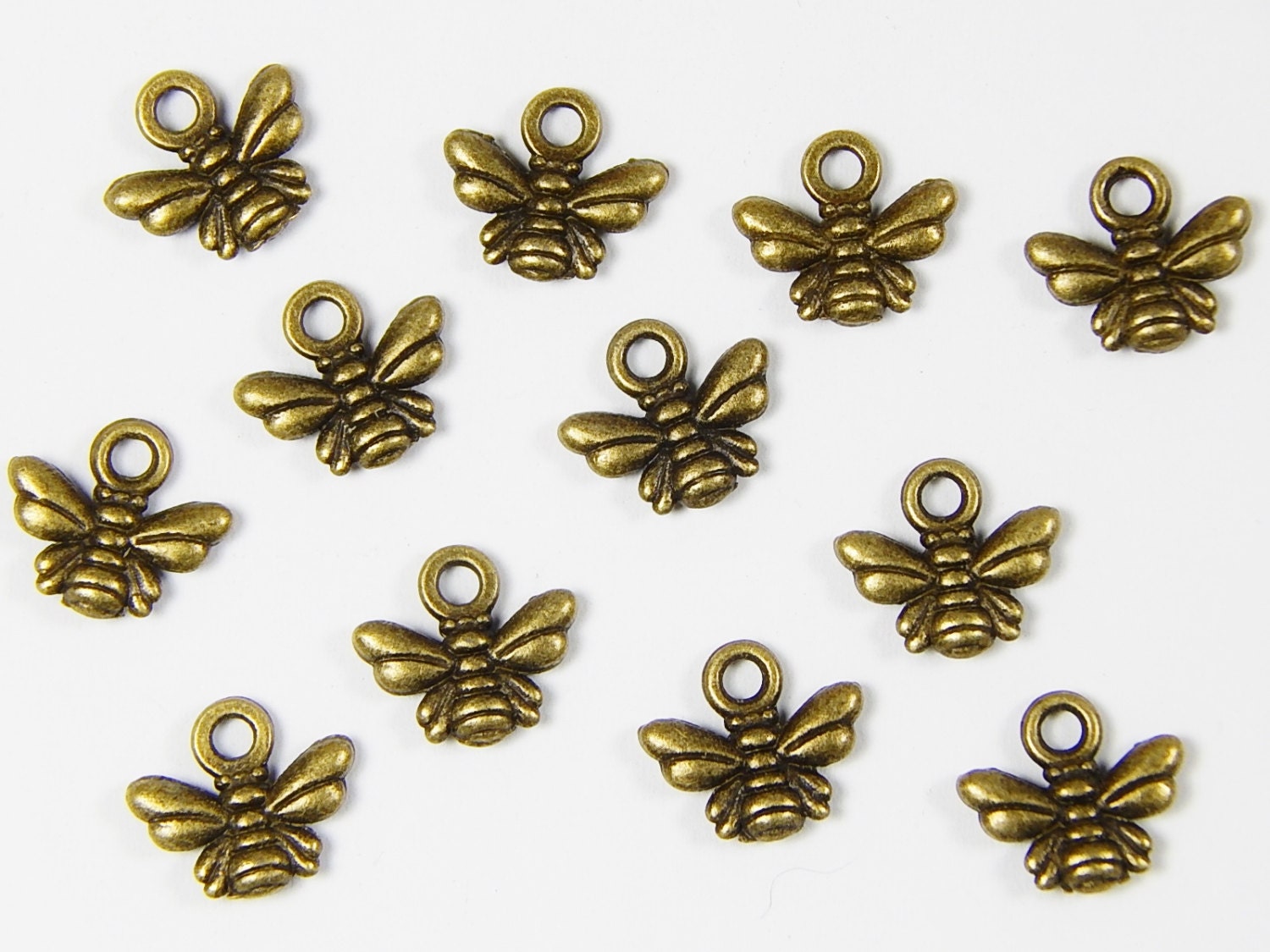 25/50 Pcs 10x11mm Bronze Bee Charms Honey Bee Bronze Etsy