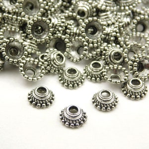 50/100 Pcs - 7x3mm Antique Silver Bead Caps - Bead Caps - End Caps - Jewelry Supplies - Craft Supplies