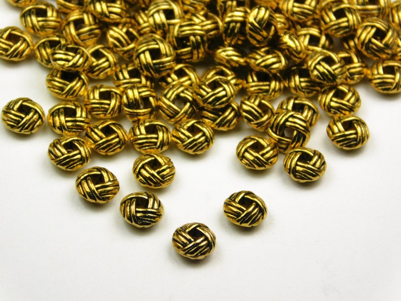40 Pcs 6x3mm Antique Gold Rondelle Metal Spacer Beads Donut Spacer Gold Rondelle Jewelry Supplies Craft Supplies image 1