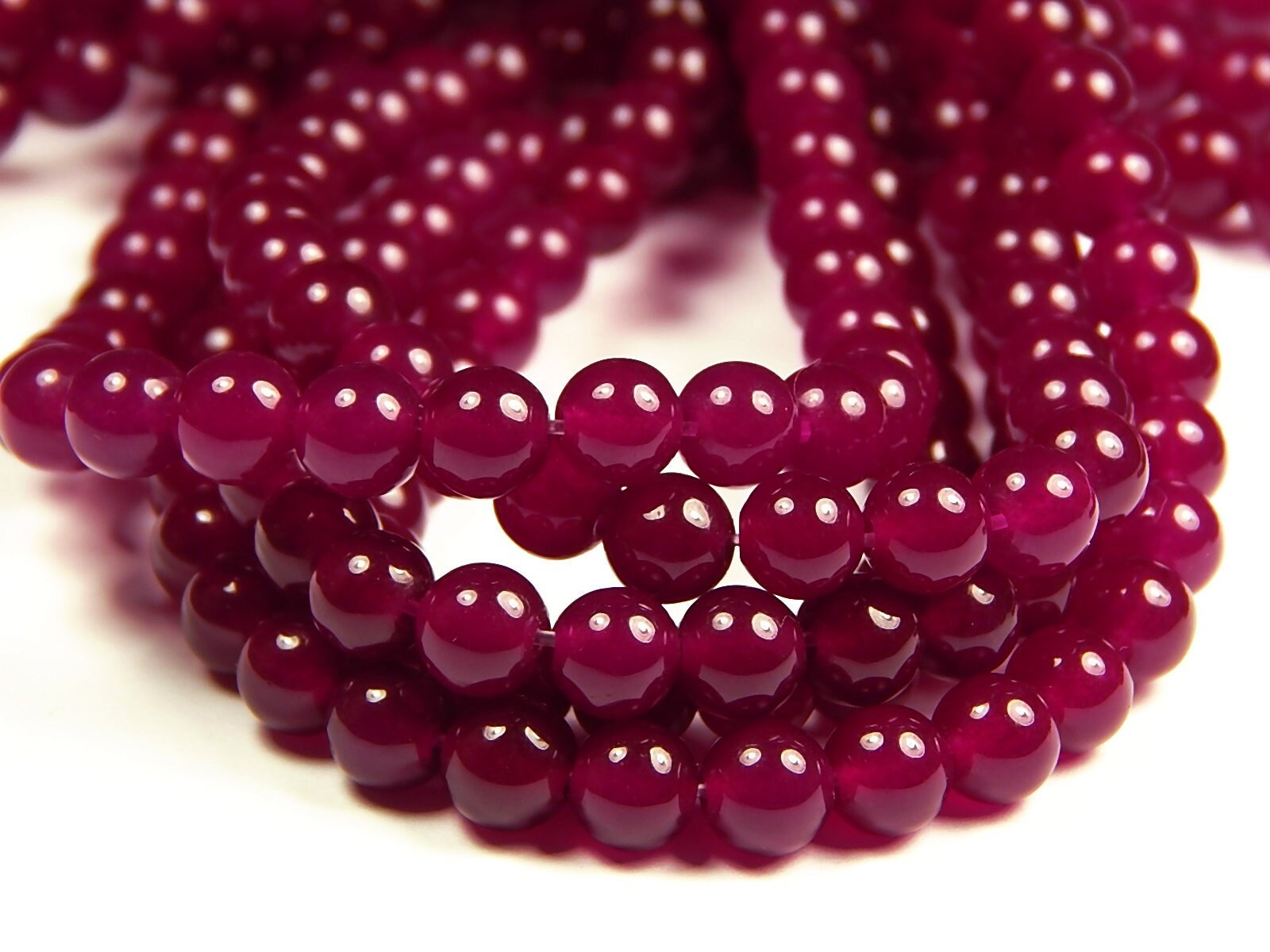 15 Inch Strand 6mm Violet Red Malaysia Jade Beads Gemstone Etsy