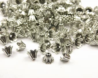 40 Pcs - 7x5mm Antique Silver Bead Caps - Cone - Bead Caps - End Caps - Jewelry Supplies - Craft Supplies