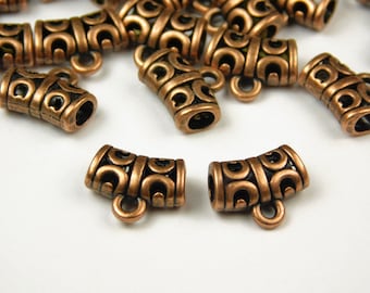 10/20 Pcs - 10x12x6mm Antique Copper Metal Bail Beads - Bail Charms - Spacer Beads - Jewelry Supplies - Craft Supplies