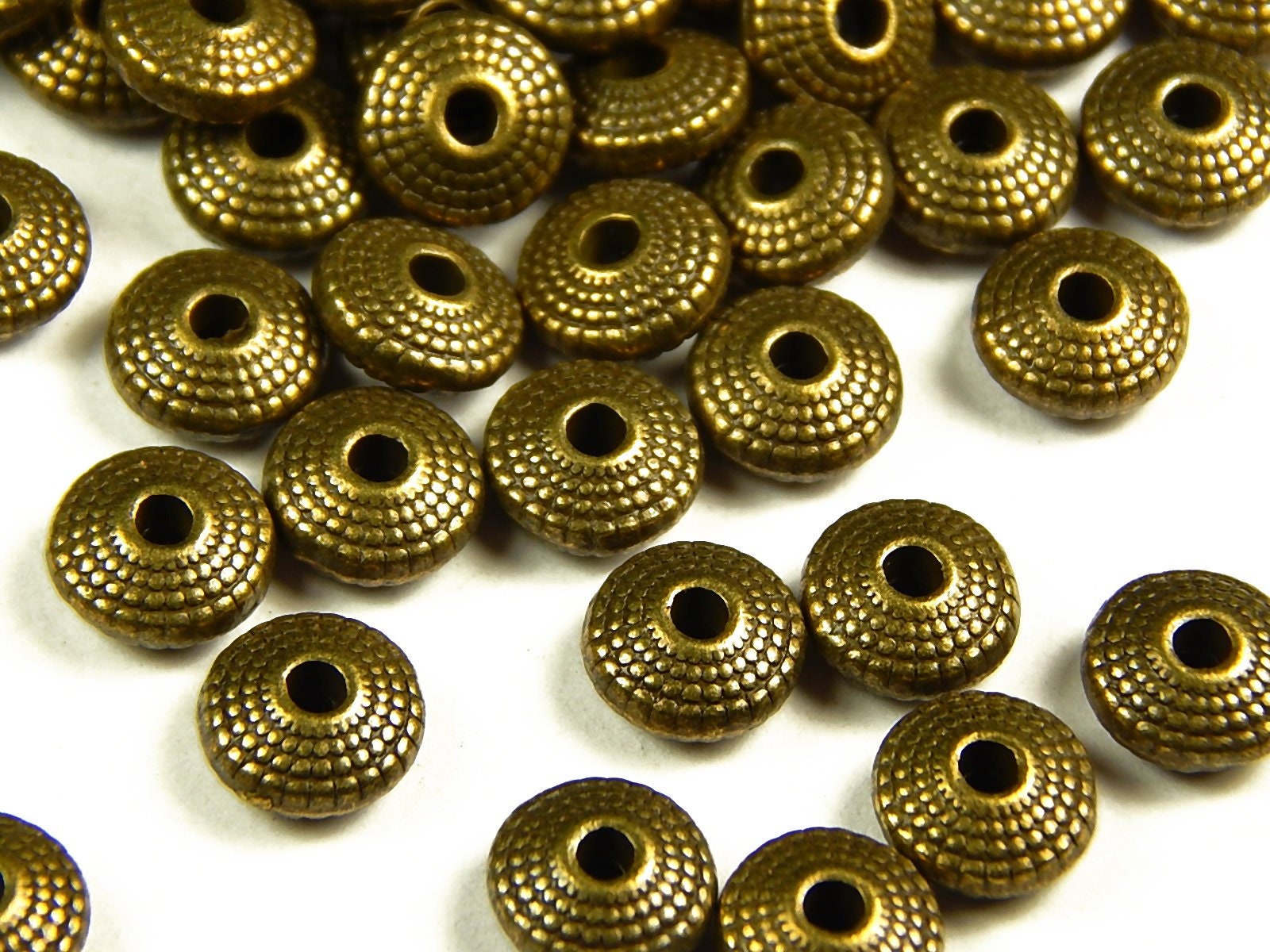 70 Bronze hot Saucer Spacer Beads 8x4mm 70 Bronze hot Saucer Spacer Beads 8x4mm