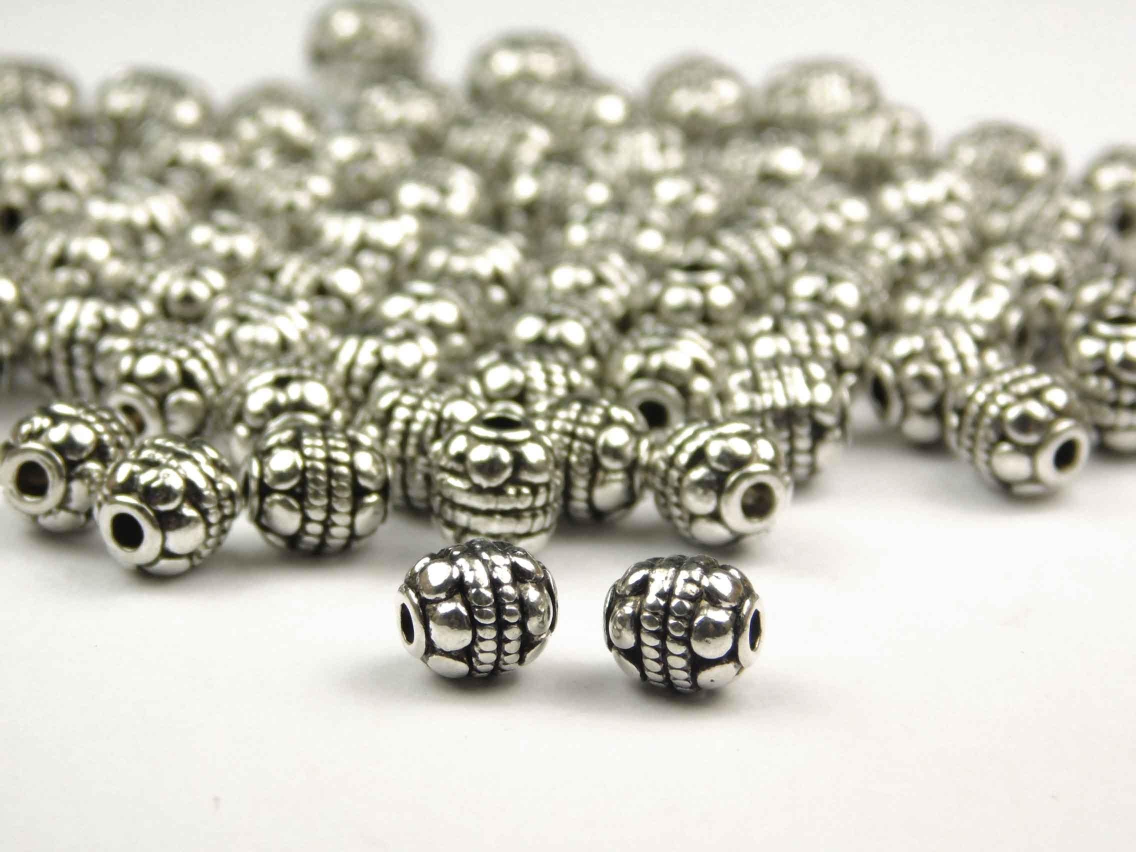 Bulk 500 pcs antique silver polygon spacer beads 3x3.5mm, metal spacer  beads, alloy spacer beads