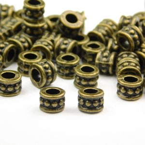 40 Pcs - 6x4.5mm Metal Spacer Beads - Rondelle - Antique Bronze - Spacer Beads - Jewelry Supplies