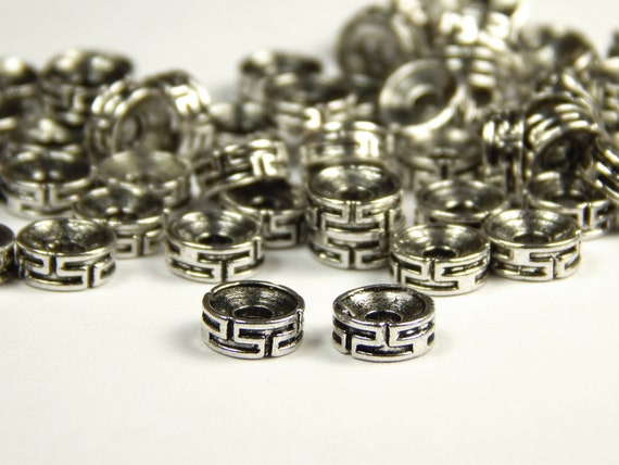 35 Pcs - 7.5x3mm Tibetan Silver Spacer Beads - Rondelle - Disc Beads - Spacers - Metal Spacer Beads - Jewelry Supplies