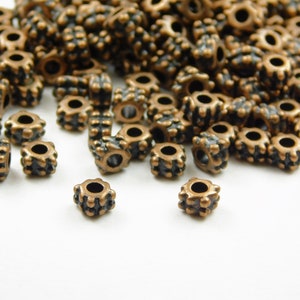 50/100 Pcs - 4.2x3.2mm Antique Copper Spacer Beads - Rondelle Beads - Spacers - Metal Spacer Beads - Jewelry Supplies