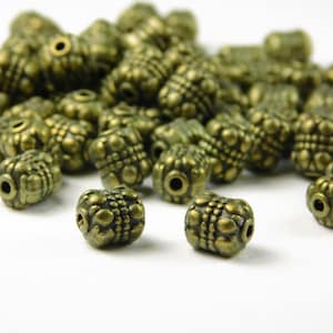 25/50 Pcs - 8x6.5mm Antique Bronze Metal Spacer Beads - Spacer Beads - Jewelry Supplies - Craft Supplies