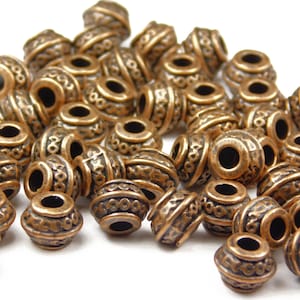 20 Pcs - 9x7mm Antique Copper Spacer Beads - Rondelle - Beads - Spacers - Metal Spacer Beads - Jewelry Supplies