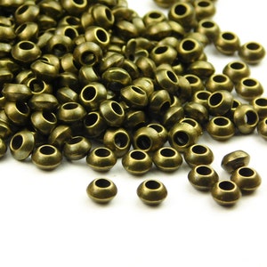 50/100 Pcs - 5.5x3mm Bronze Metal Spacer Beads - Rondelle - Bronze Beads - Spacer Beads - Jewelry Supplies