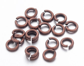 100 Pcs - 5x1mm Antique Copper Brass Open Jump Rings - Jump Rings - 5mm Jump Rings - Closures - Findings - Jewelry Supplies - Craft Supplies