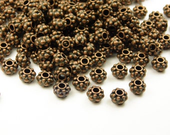 40 Pcs - 6.5x4.5mm Antique Copper Spacer Beads - Rondelle - Beads - Spacers - Metal Spacer Beads - Jewelry Supplies