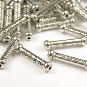 20 Pcs - 22x5.5mm Antique Silver Metal Spacer Beads - Metal Beads - Tube Beads - Column Beads - Spacer Beads - Jewelry Supplies