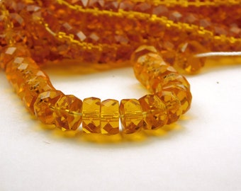 20 Pcs - 5x8mm Topaz Faceted Czech Glass Disc Beads - Rondelle Beads - Spacer Beads - Jewelry Supplies - FD4