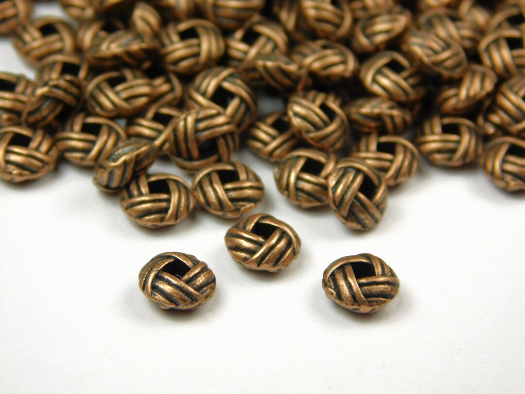 40 Pcs - 6x3mm Antique Copper Rondelle Metal Spacer Beads - Donut ...
