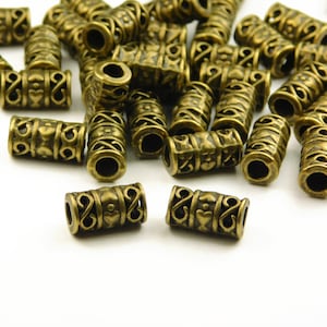 20 Pcs - 12x6mm Antique Bronze Metal Spacer Beads - Metal Beads - Tube Beads - Column Beads - Spacer Beads - Jewelry Supplies
