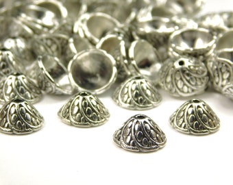 25 Pcs - 11x5mm Tibetan Style Cone Bead Caps - Antique Silver - Bead Caps - End Caps - Jewelry Supplies - Craft Supplies