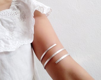 Sterling silver upper arm cuff, bicep arm band , silver upper arm bracelet, gift for her