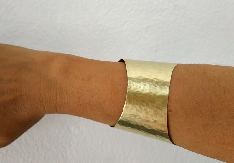 Gold Extra Wide Cuff Bracelet Armor Huge Forearm Cuff Etsy