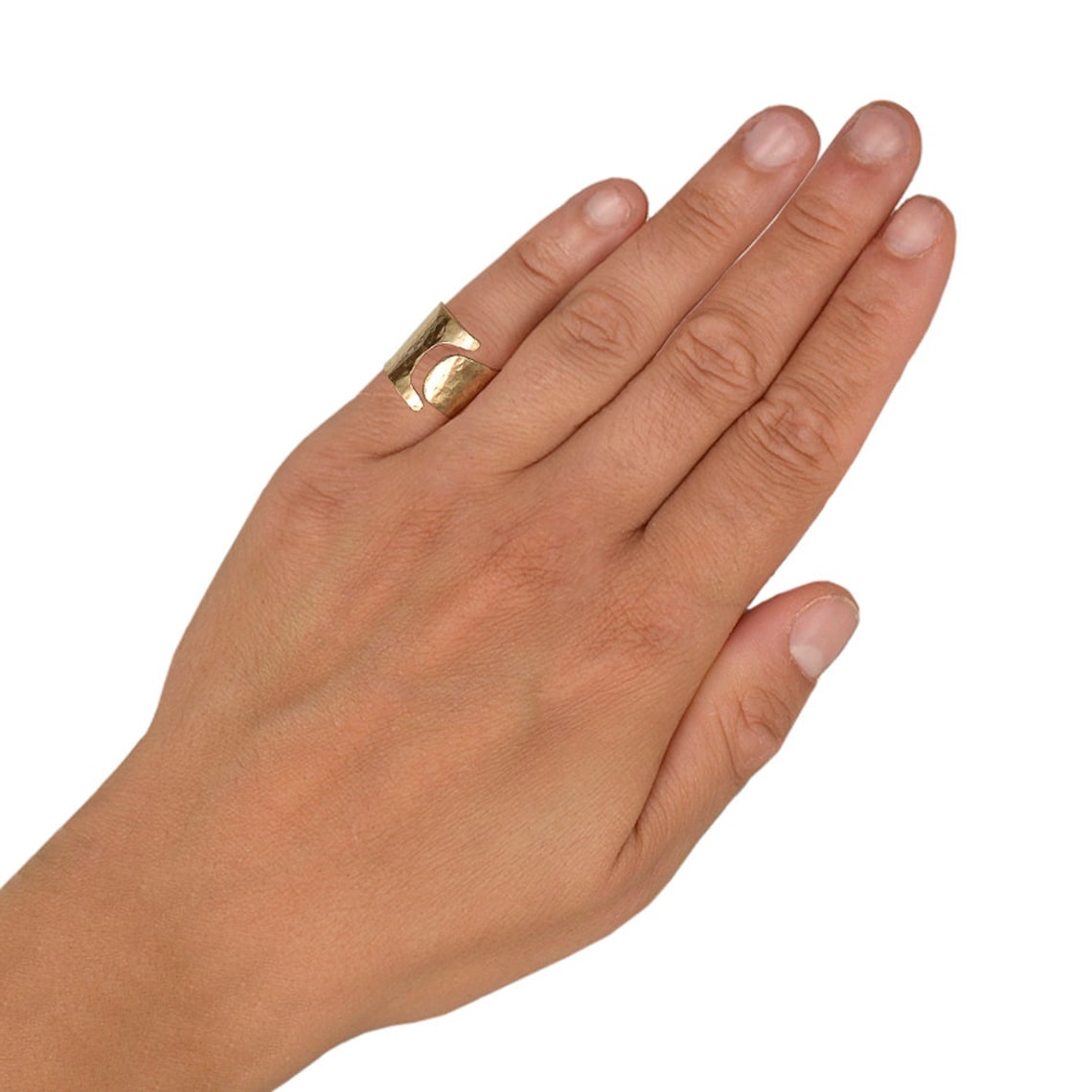 Gold or silver wide pinky band ring little finger plain Etsy