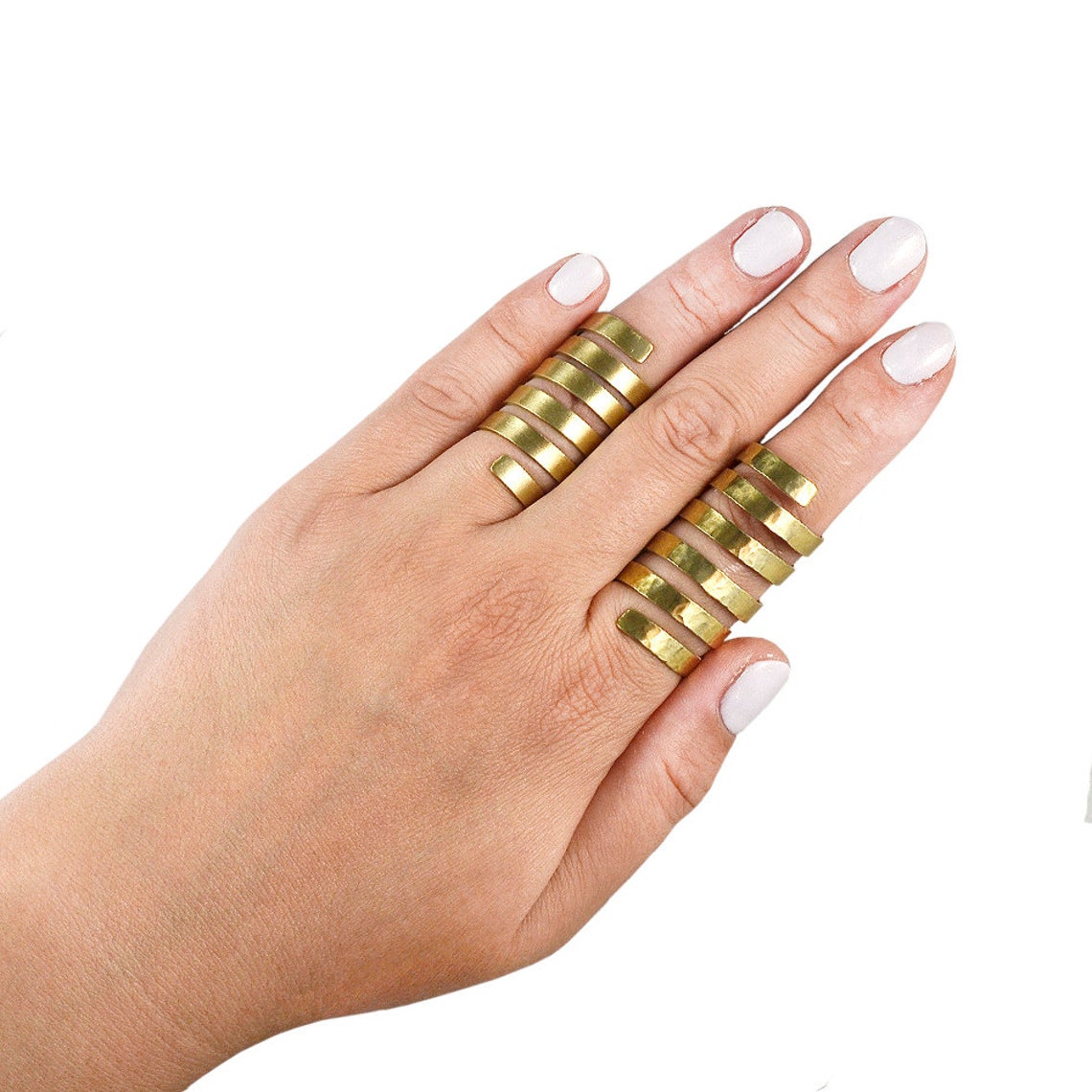 Gold Spiral Full Finger Ring Extra Long Middle Finger Ring Etsy