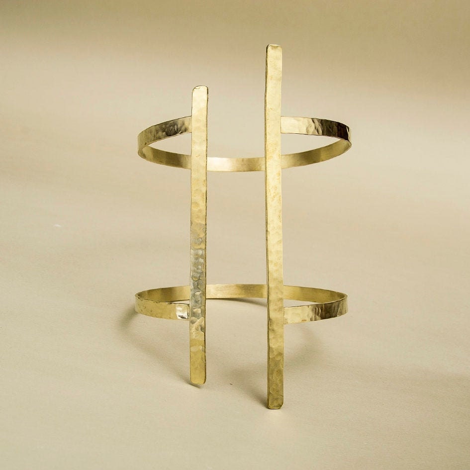 Extra Large Upper Arm Cuff Bracelet Asymmetric Wide Long Etsy