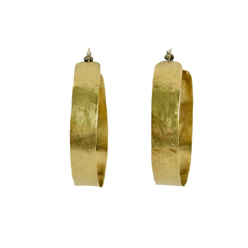 Gold extra large thick hoops XL wide chunky flat large hoops Etsy