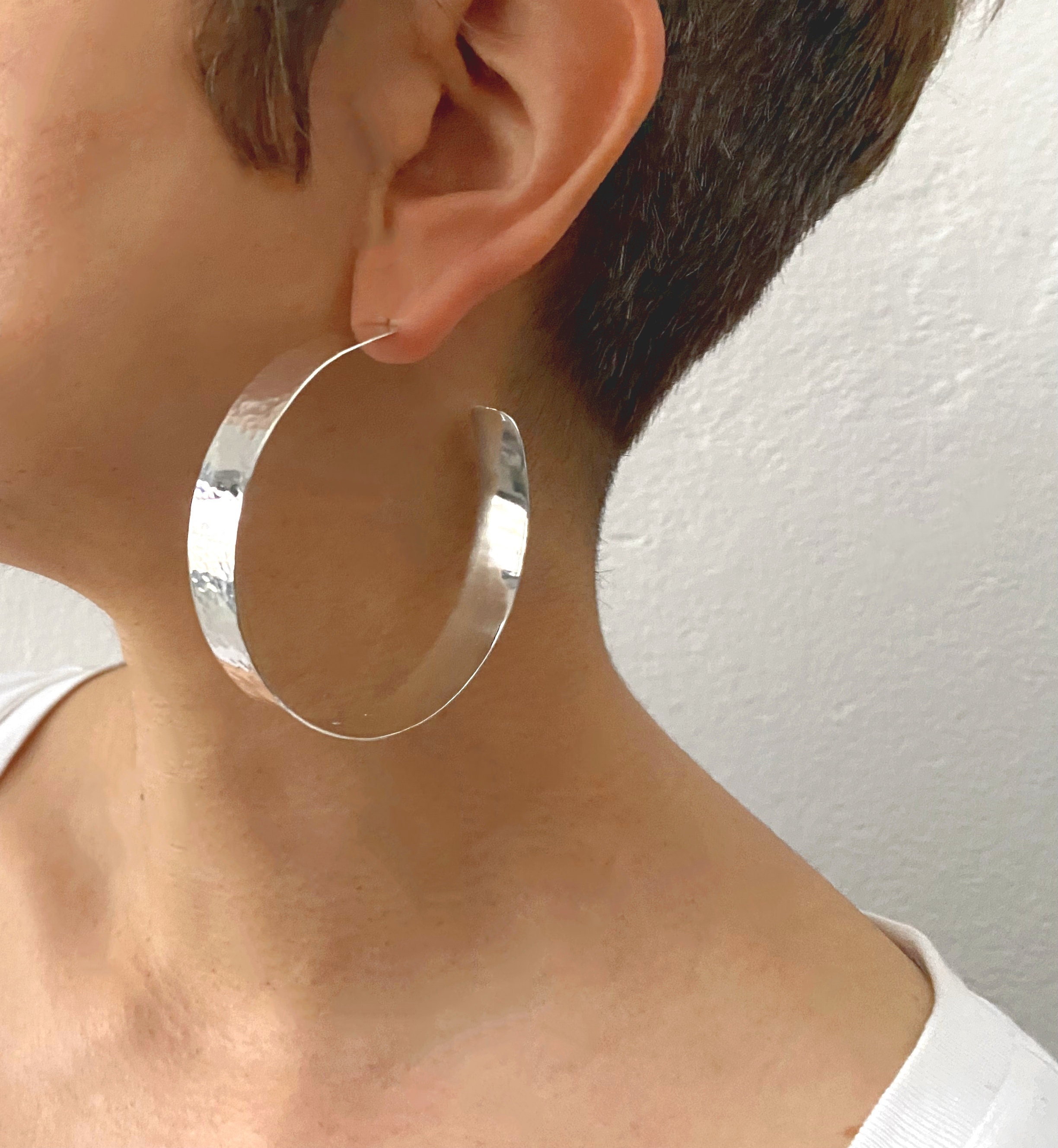 Diana Porter Lacy silver hoop earrings