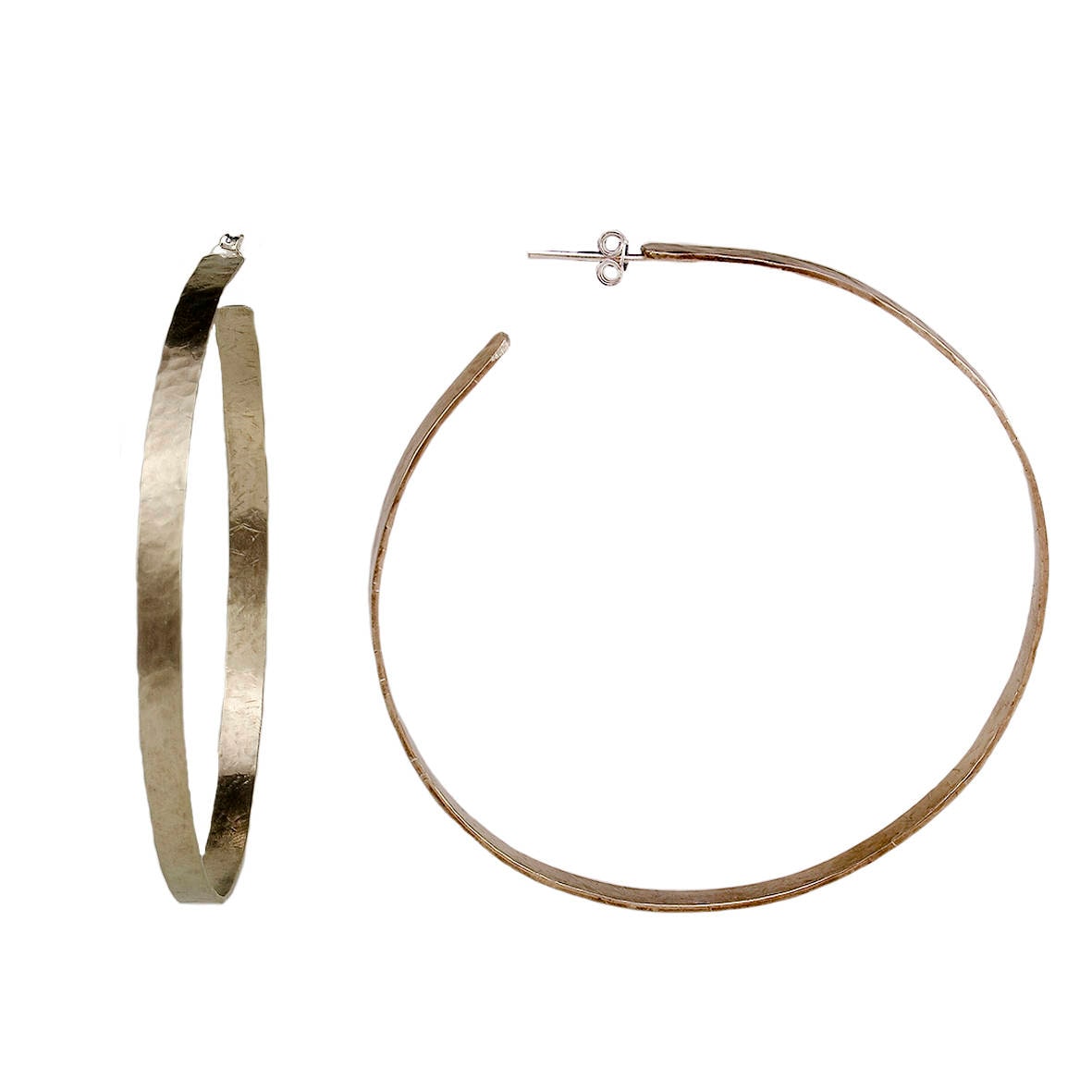 Extra large thin hoop earrings silver or gold 3 inches big Etsy