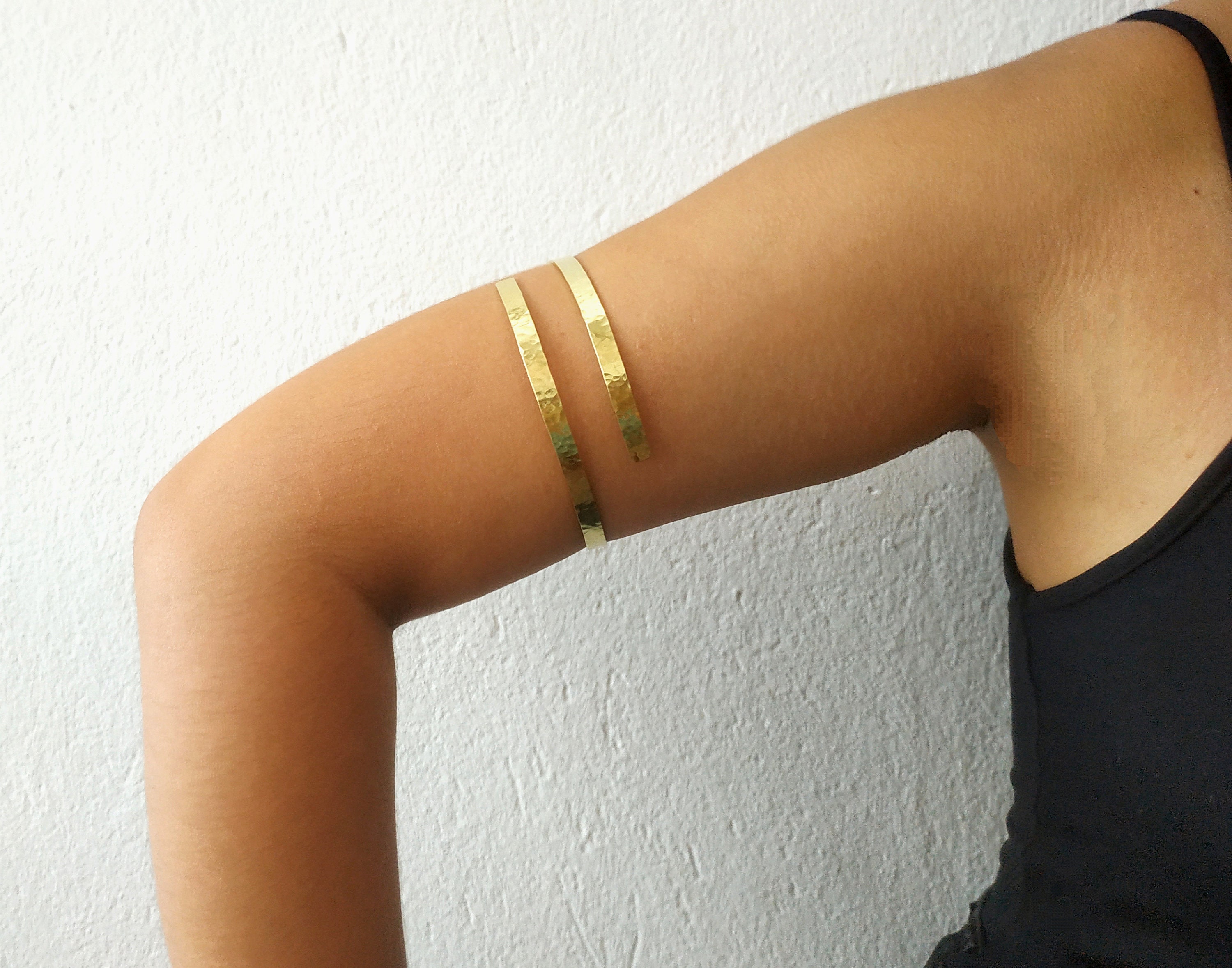 Silver Gold Adjustable Arm Bracelet Armband Minimalist Bangle Upper Arm Cuff  | eBay