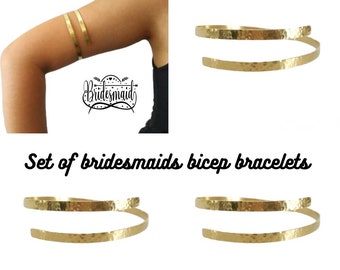 Ensemble de bande de bras de biceps de demoiselle d'honneur, bracelets de manchette de bras supérieur d'or, fait de cadeau de brassards supérieurs d'honneur