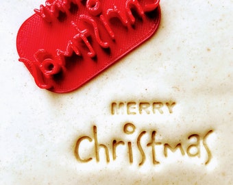 Merry Christmas stamp embosser for cookies, clay, fondant icing and cakes