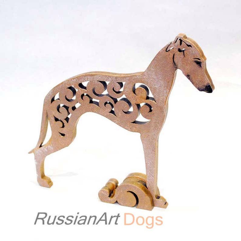 Italian Greyhound statue made of wood MDF handpainted Etsy