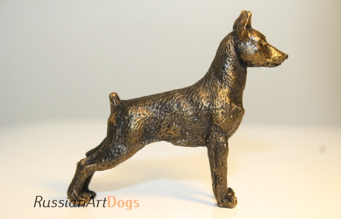 Miniature Pinscher miniature figurine dog out of a tin Etsy