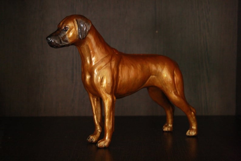 Rhodesian Ridgeback Figurine Hand Painted Collectible Statue