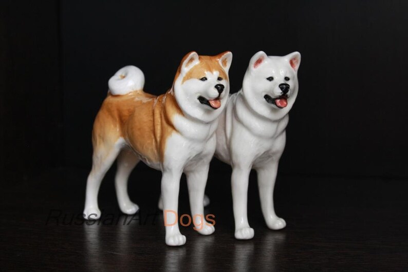 Akita inu Hund Porzellan Figur handgemacht Statuette Etsy