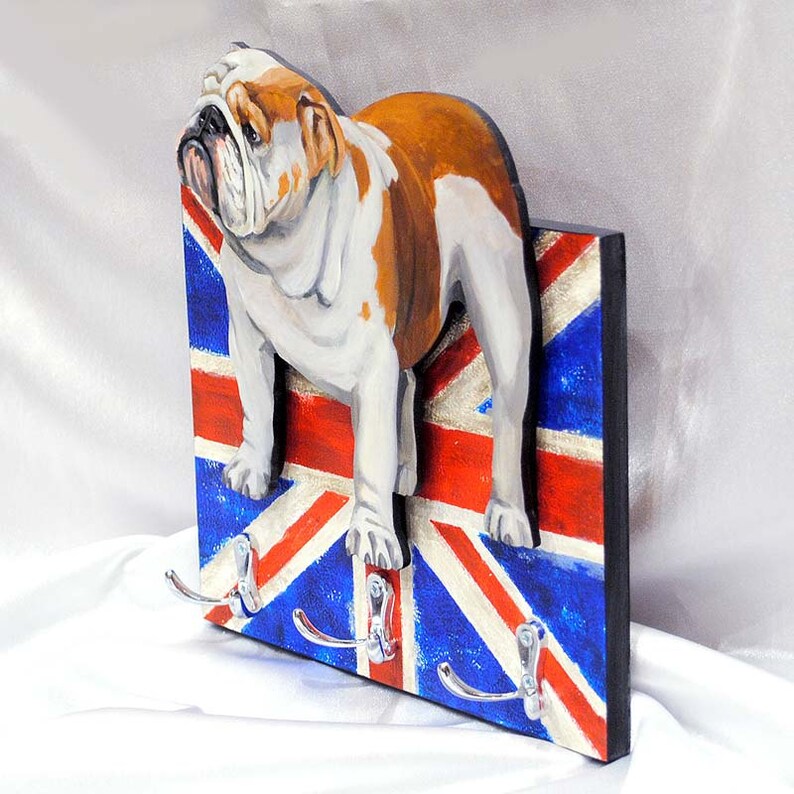 English bulldog Hanger / holder leashes ANY COLOR rack key | Etsy