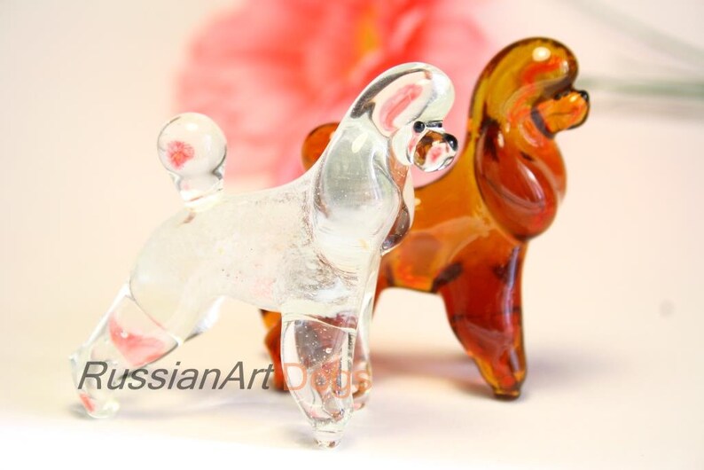 Poodle figurine dog style of Murano glass statue Etsy