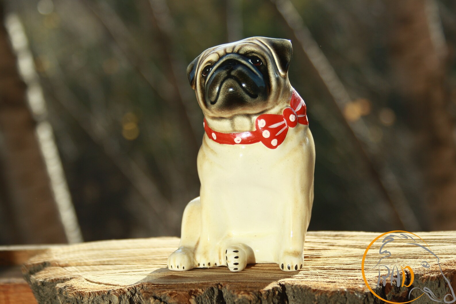 Pug dog ceramic figurine handmade statue Etsy