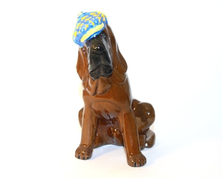 Bloodhound dog ceramic figurine handmade statue statuette Etsy