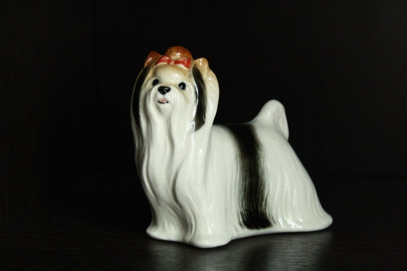Yorkshire Terrier Biewer dog porcelain figurine handmade Etsy