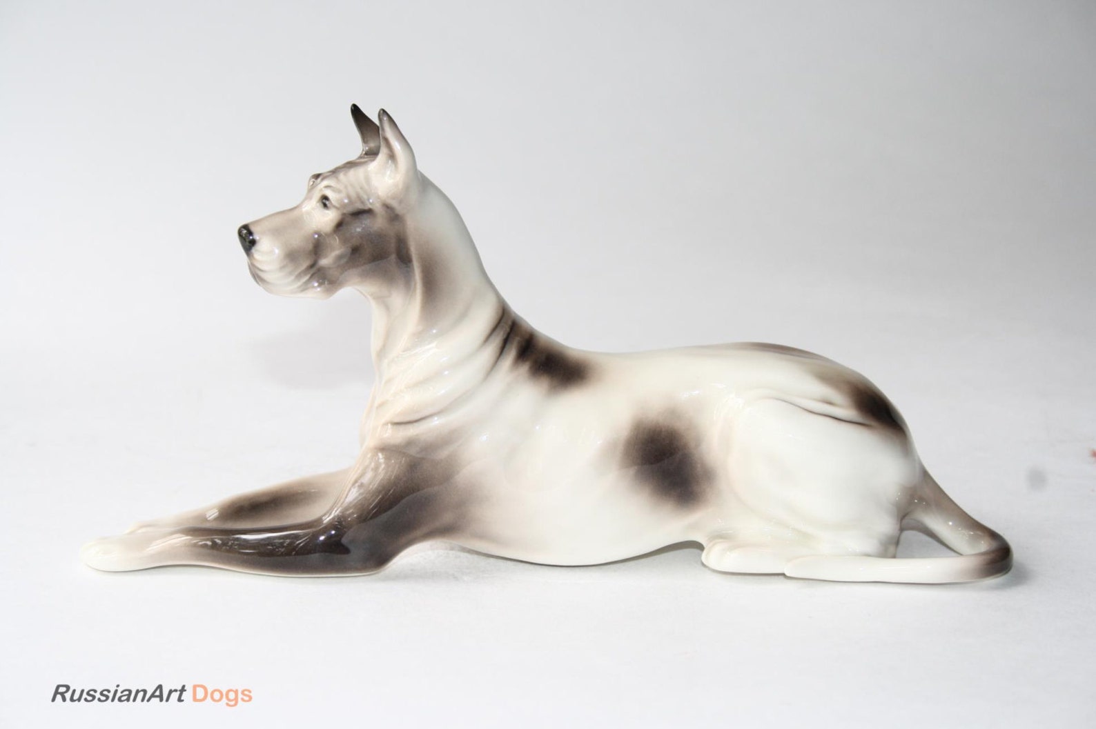 Great Dane dog porcelain figurine handmade statuette | Etsy