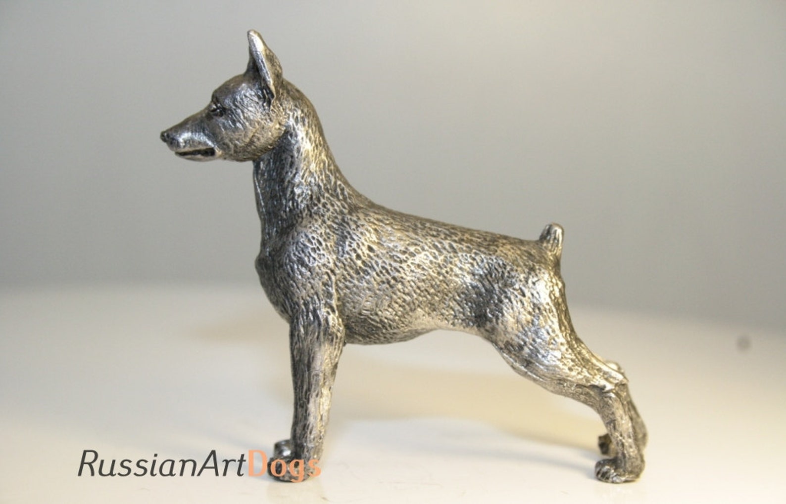 Miniature Pinscher miniature figurine dog out of a tin Etsy