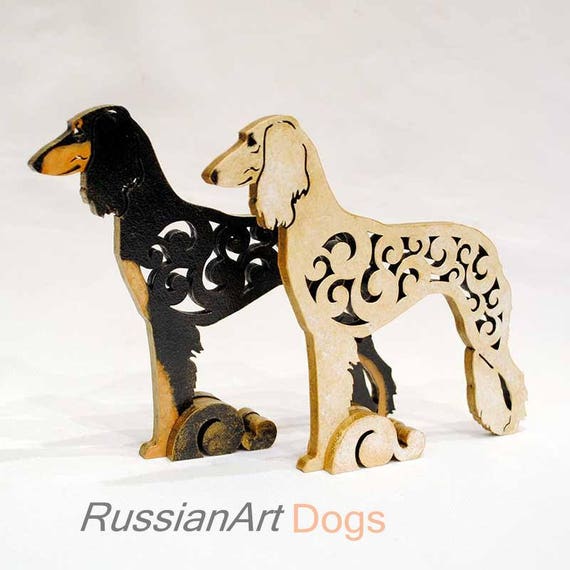 Saluki Figurine Hand Painted Collectible Statue