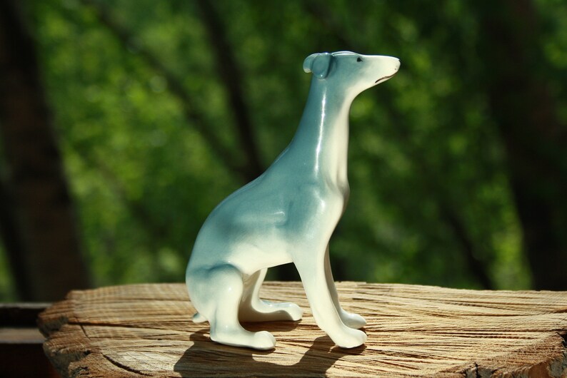 Greyhound Whippet Dog Figurine Ceramics Handmade Statuette Etsy