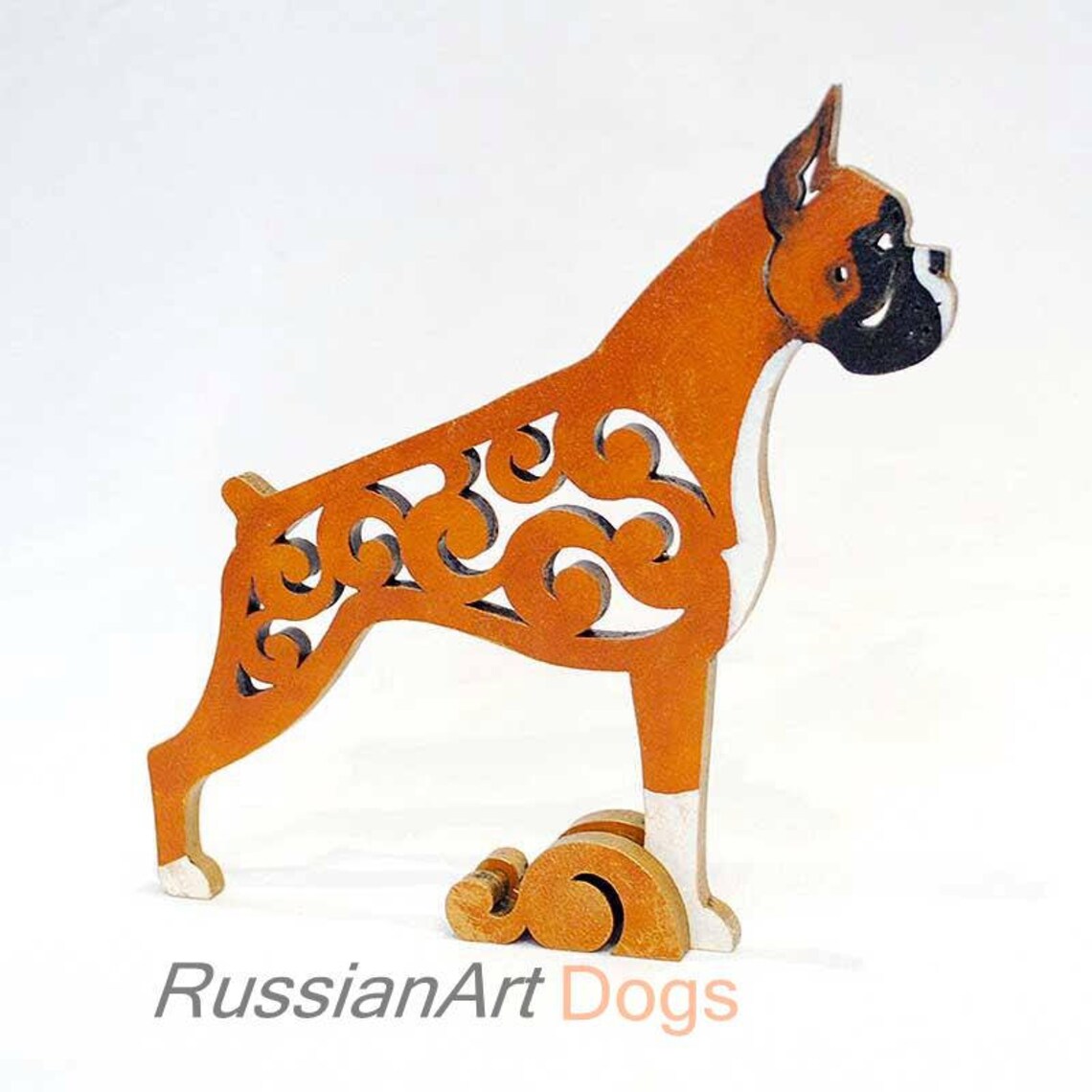 Boxer statue made of wood MDF handpainted with acrylic and Etsy