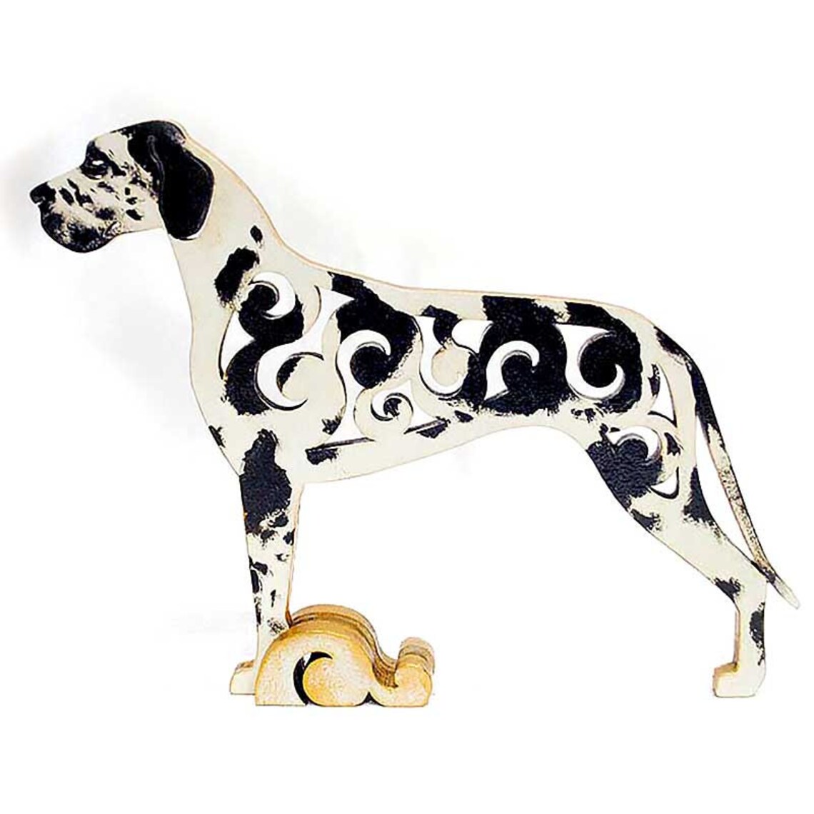 Statuette Great Dane figurine made of wood hand-painted with | Etsy