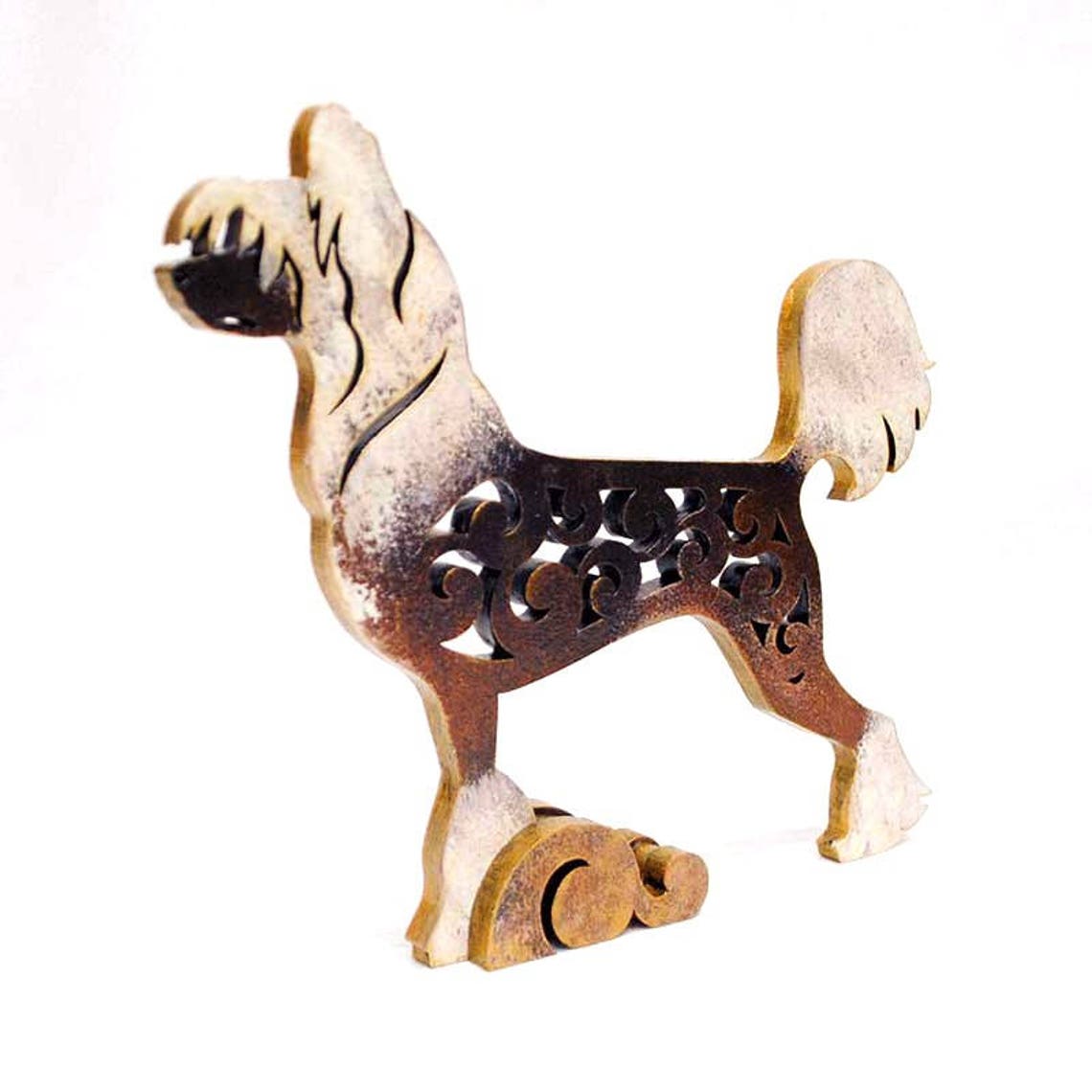 Chinese Crested Dog Statue Made of Wood MDF Handpainted Etsy UK